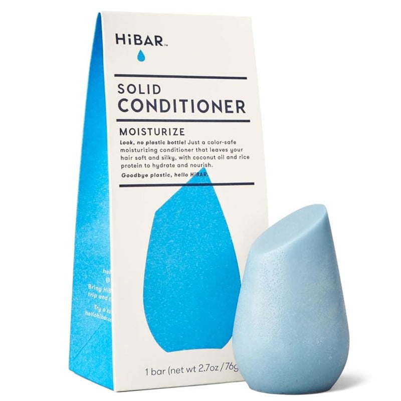 HiBAR - Moisturize Conditioner Bar - For Dry, Frizzy Hair - Deeply Nourishing & Hydrating - With Coconut Oil, Cocoa Butter, Rice Protein, & Vitamin B5 -Soap, Plastic & Sulfate-Free -Vegan -1 Solid Bar - Image 1